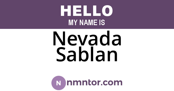 Nevada Sablan