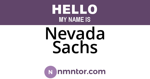 Nevada Sachs