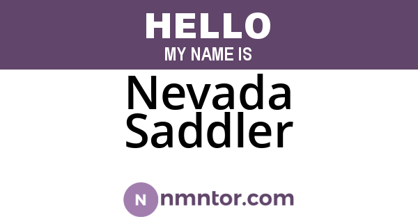 Nevada Saddler