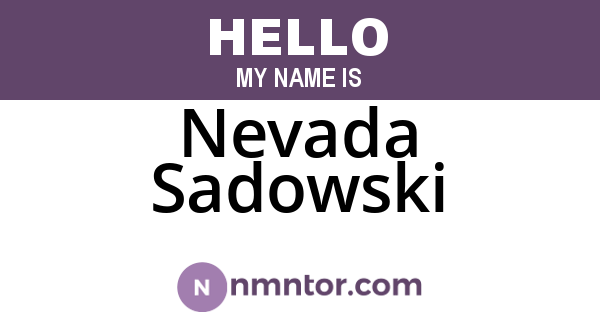 Nevada Sadowski