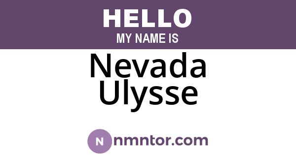 Nevada Ulysse