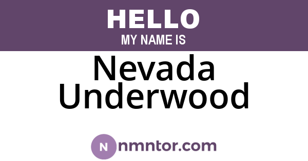 Nevada Underwood