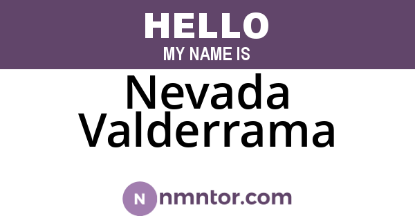 Nevada Valderrama