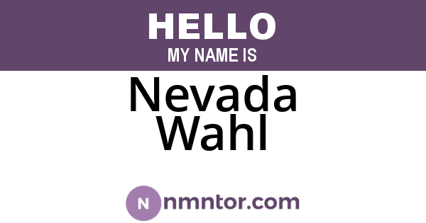 Nevada Wahl