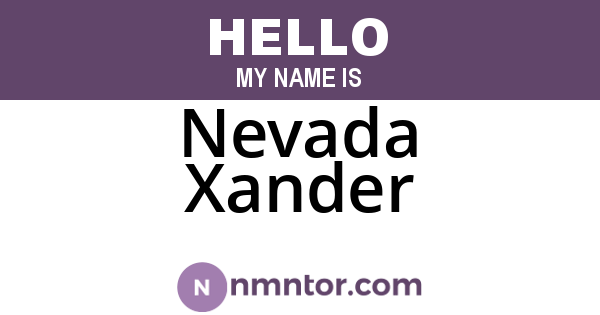 Nevada Xander