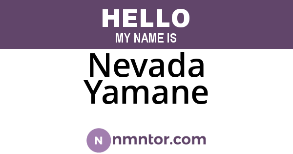 Nevada Yamane