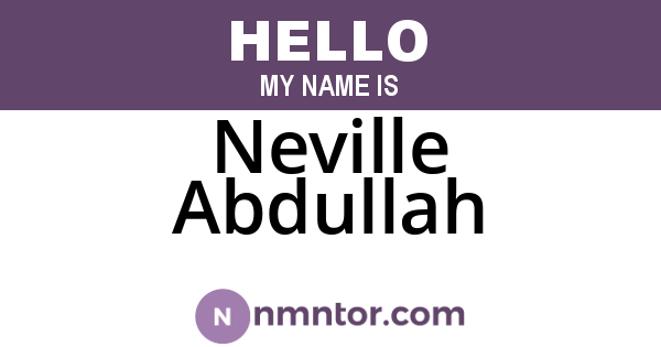 Neville Abdullah