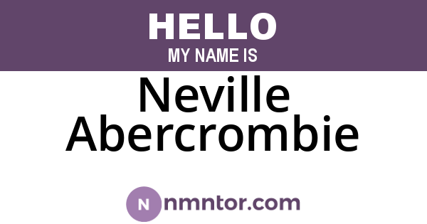Neville Abercrombie