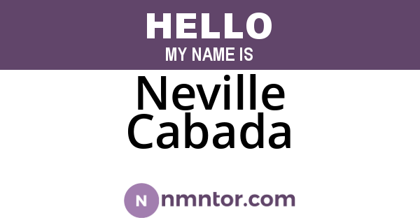 Neville Cabada