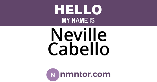 Neville Cabello