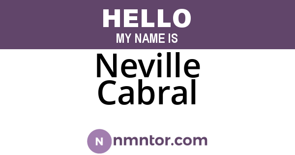 Neville Cabral