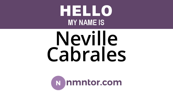 Neville Cabrales