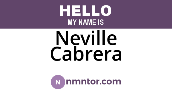 Neville Cabrera