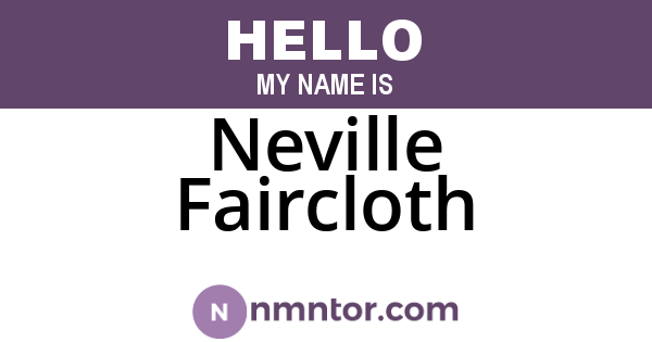 Neville Faircloth