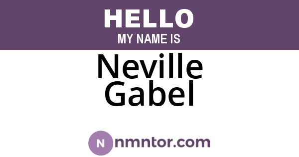 Neville Gabel