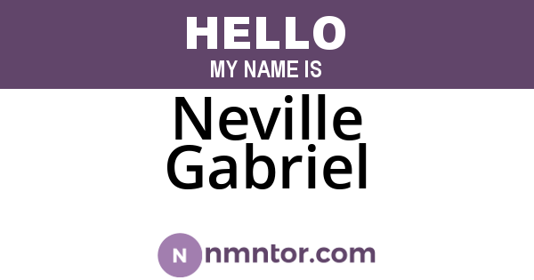 Neville Gabriel