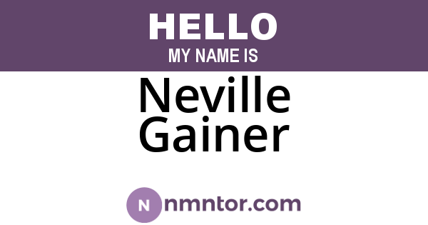 Neville Gainer