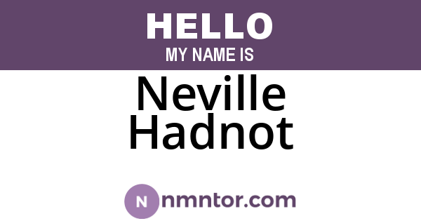 Neville Hadnot