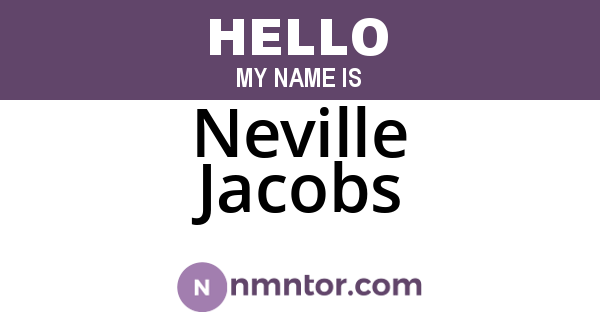 Neville Jacobs