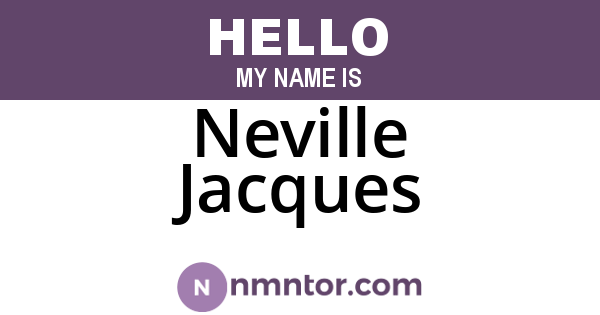 Neville Jacques