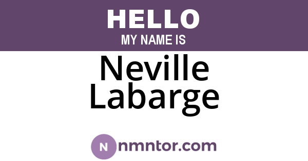 Neville Labarge