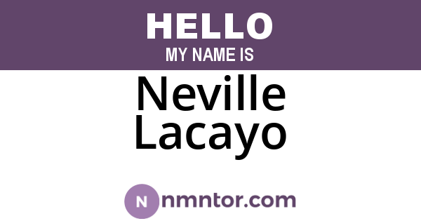 Neville Lacayo