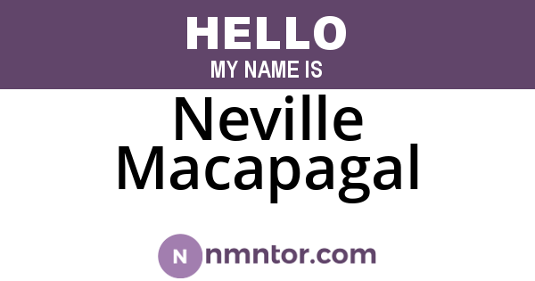 Neville Macapagal
