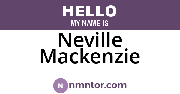 Neville Mackenzie