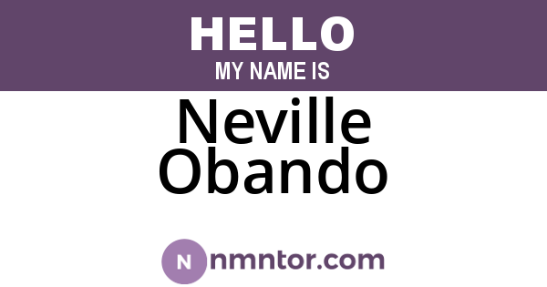 Neville Obando