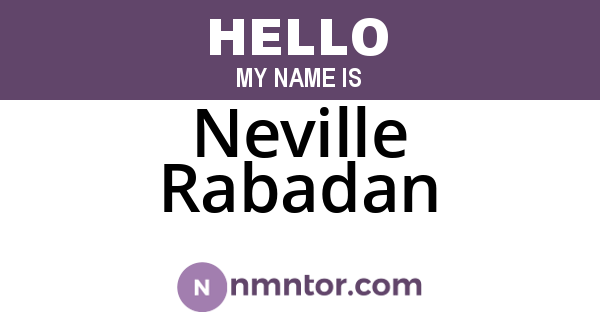 Neville Rabadan