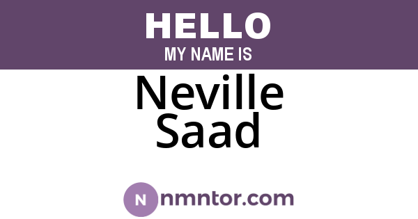 Neville Saad