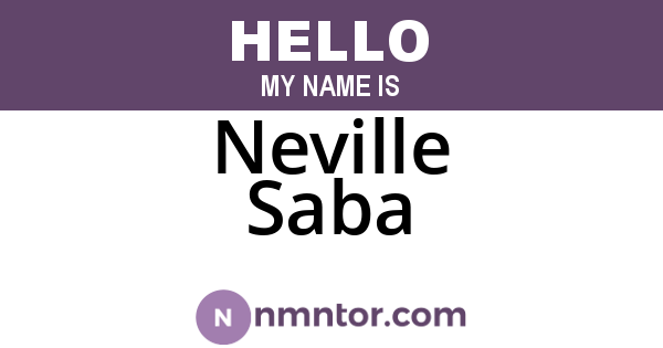 Neville Saba