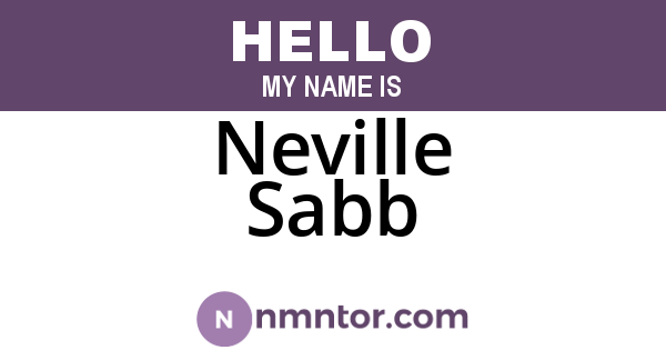 Neville Sabb