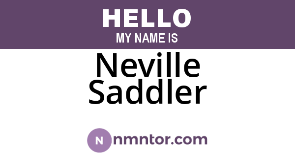 Neville Saddler