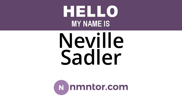 Neville Sadler