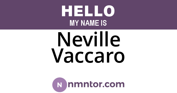 Neville Vaccaro