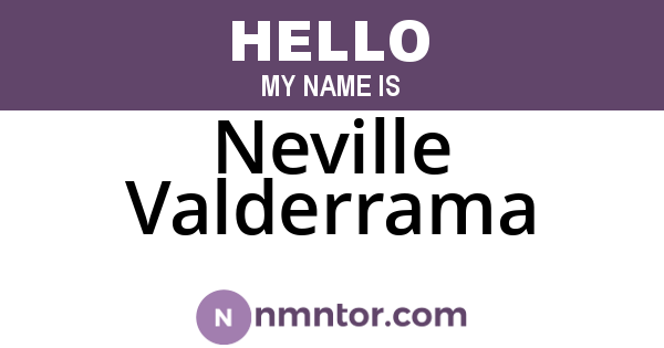 Neville Valderrama
