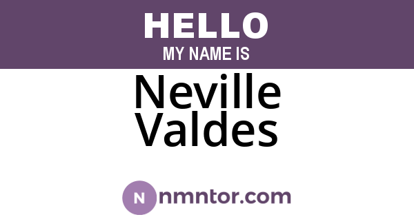 Neville Valdes