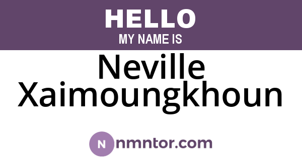 Neville Xaimoungkhoun