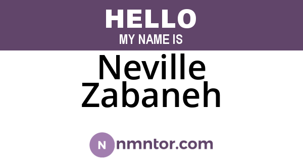 Neville Zabaneh