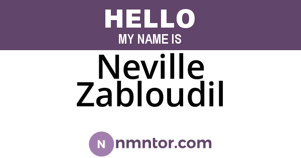 Neville Zabloudil