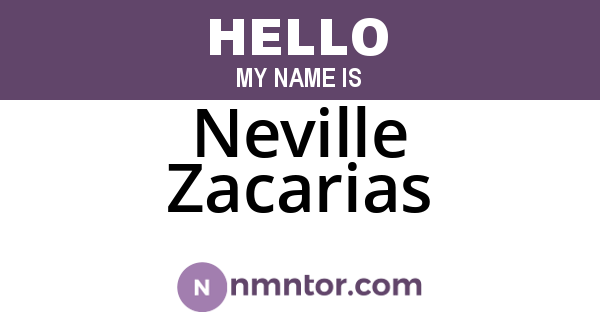 Neville Zacarias