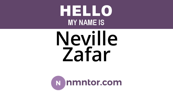 Neville Zafar