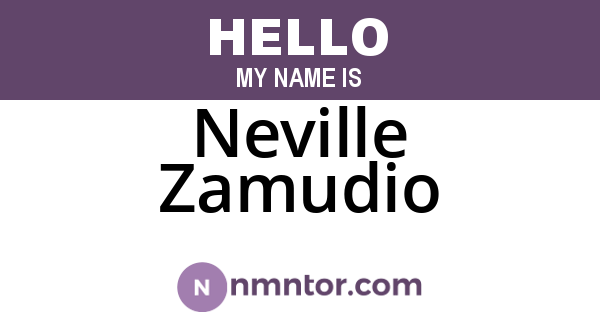 Neville Zamudio