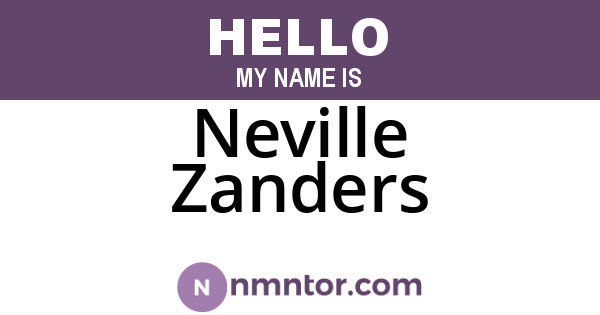 Neville Zanders