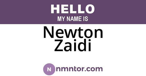 Newton Zaidi
