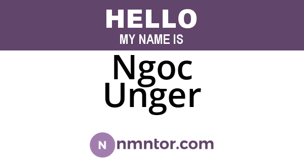 Ngoc Unger