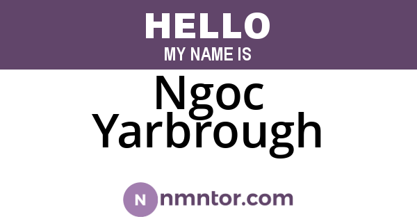 Ngoc Yarbrough