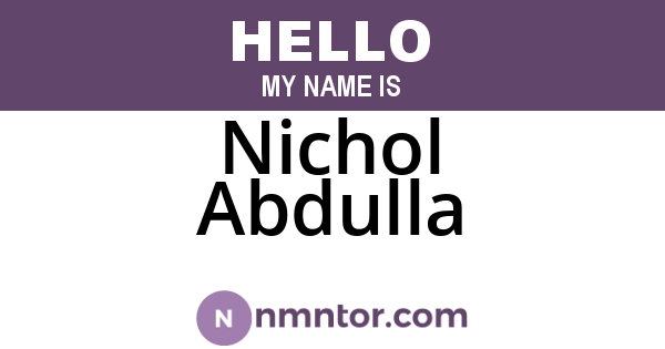 Nichol Abdulla