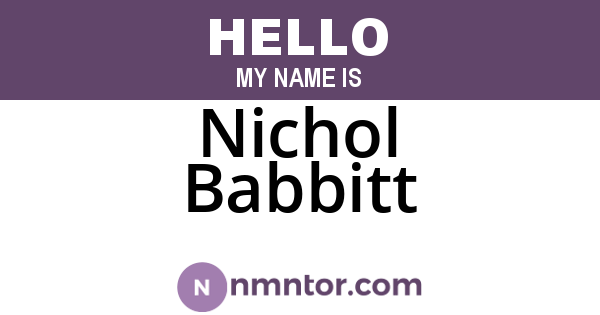 Nichol Babbitt